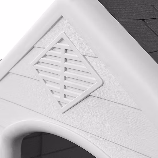 Robuste, wasserdichte Welpenhütte aus Kunststoff für den Innen- und Außenbereich