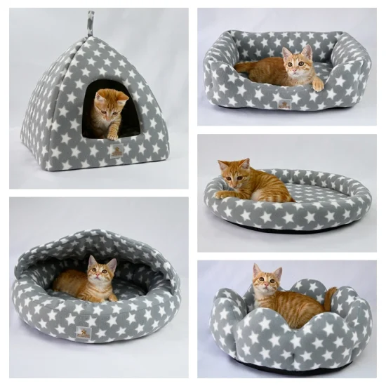 Designer weiche Baumwolle warm schlafende Katze Hund Nest faltbare tragbare Haustierbetten